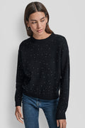 LONG SLEEVE RHINESTONE CREW NECK SWEATER