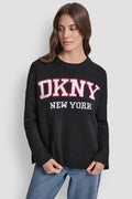 VARSITY LOGO INTARSIA CREW NECK RELAXED SWEATER