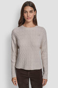 CABLE LONG SLEEVE CREW NECK WITH BABY ROLL AT HEM