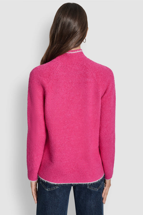 DKNY TINSEL LOGO LONG SLEEVE RAGLAN SWEATER