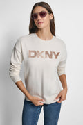 SEQUIN LOGO EMBELLISHED SWEATER