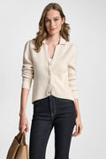 SHAKER STITCH CROPPED CARDIGAN JACKET