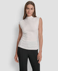 SLEEVELESS SIDE RUCHED TOP