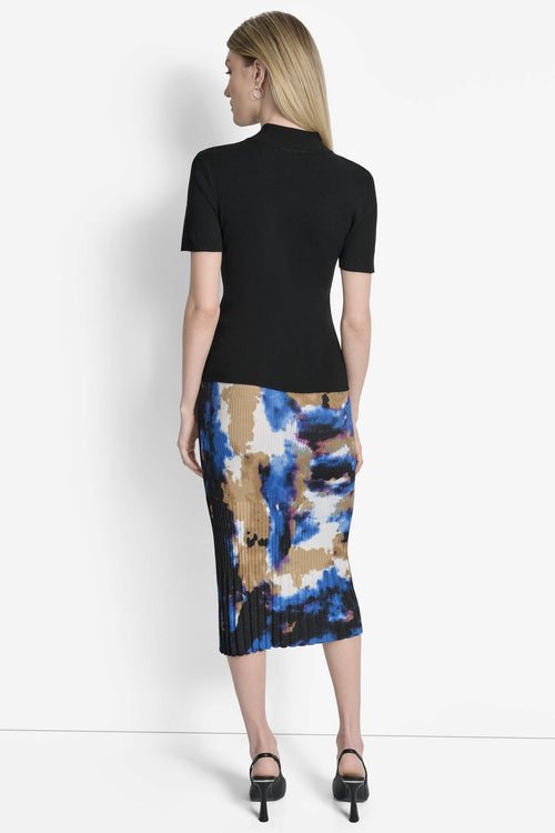 CAP SHORT SLEEVE MOCK NECK SWEATER